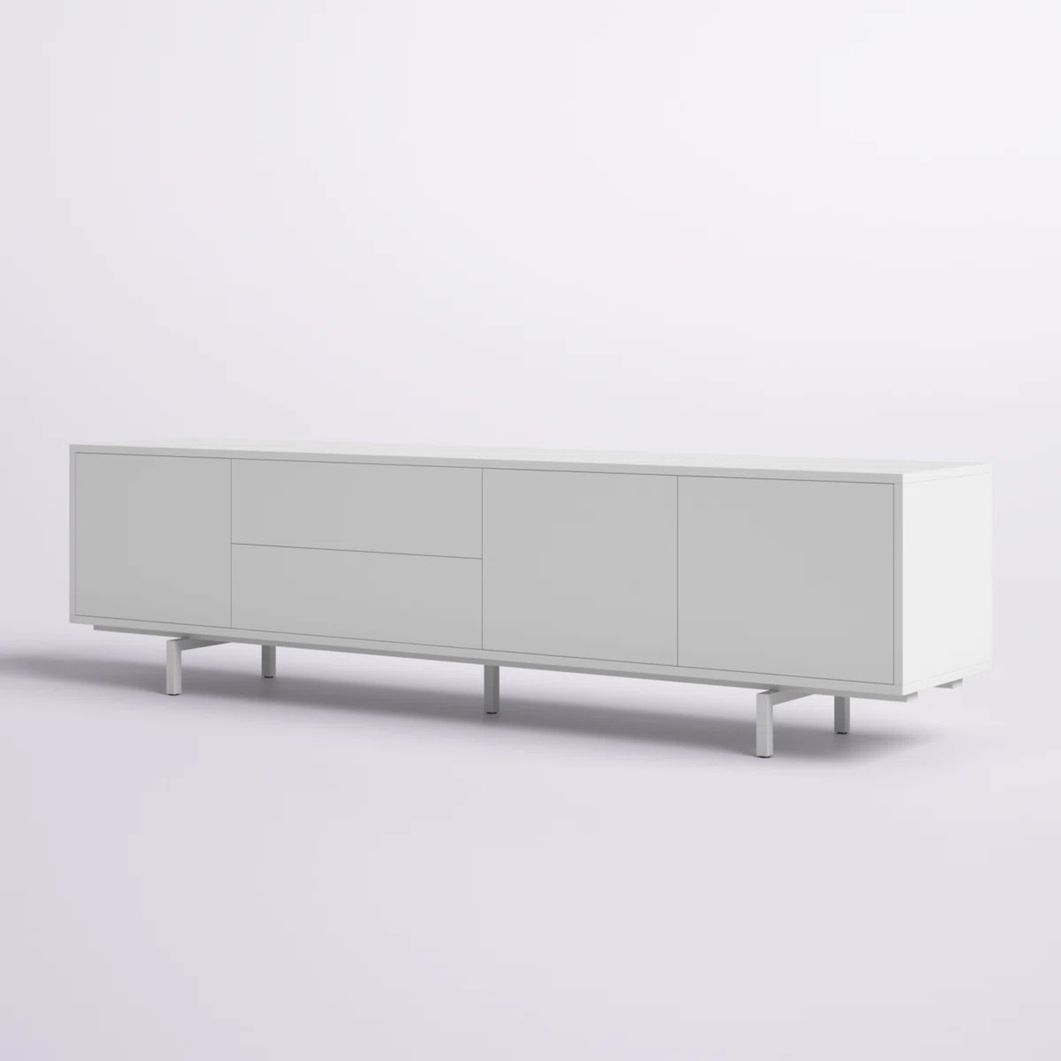 Wade Logan White Wood Veneer Media Storage - image-8