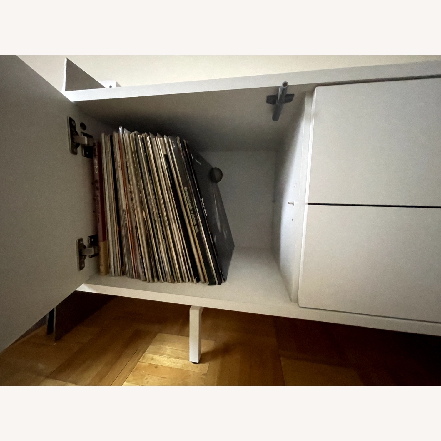 Wade Logan White Wood Veneer Media Storage - image-5