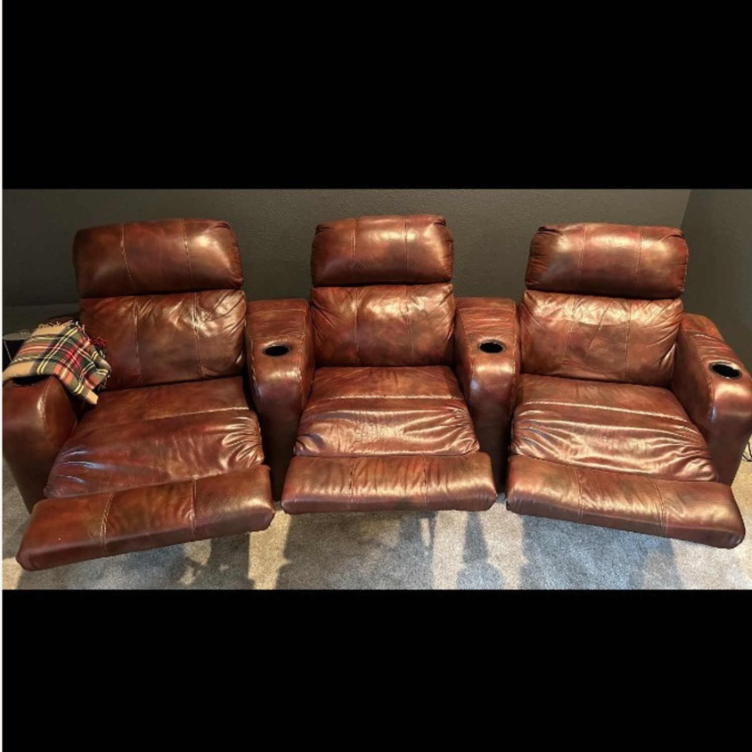 Dark Brown 3+ Piece Sectional Electric Recliner - image-2
