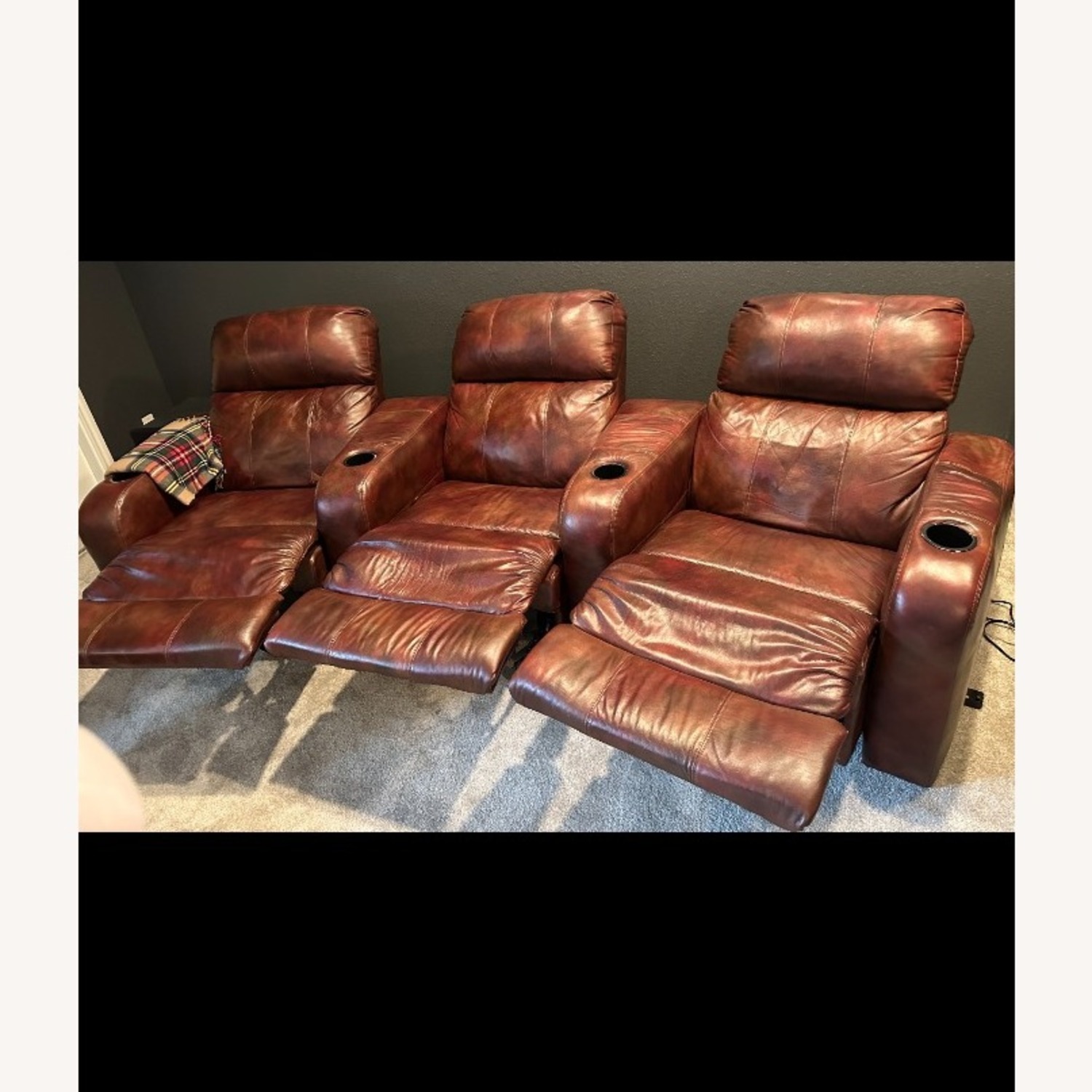 Dark Brown 3+ Piece Sectional Electric Recliner - image-3