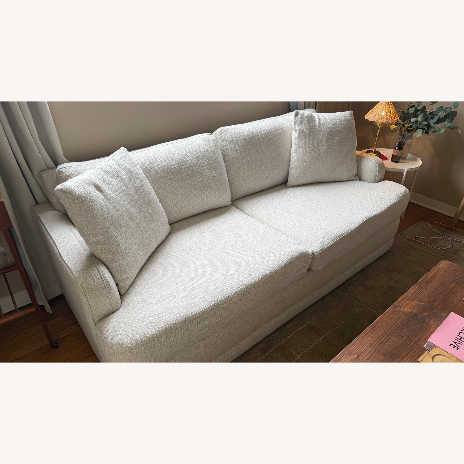 Macy's White Kendrah 80” Fabric Sofa - image-5