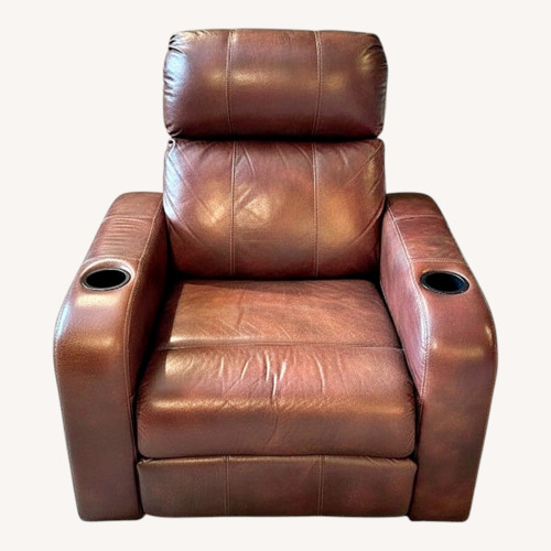 Used Dark Brown Leather Electric Recliner for sale on AptDeco