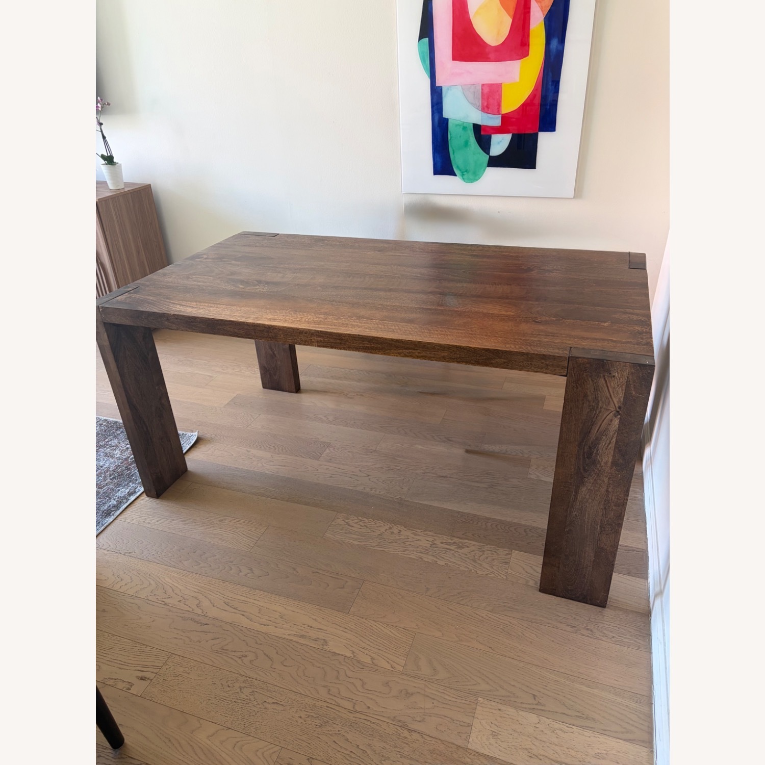 CB2 Blox 63" Rectangular Brown Wood Dining Table - image-1