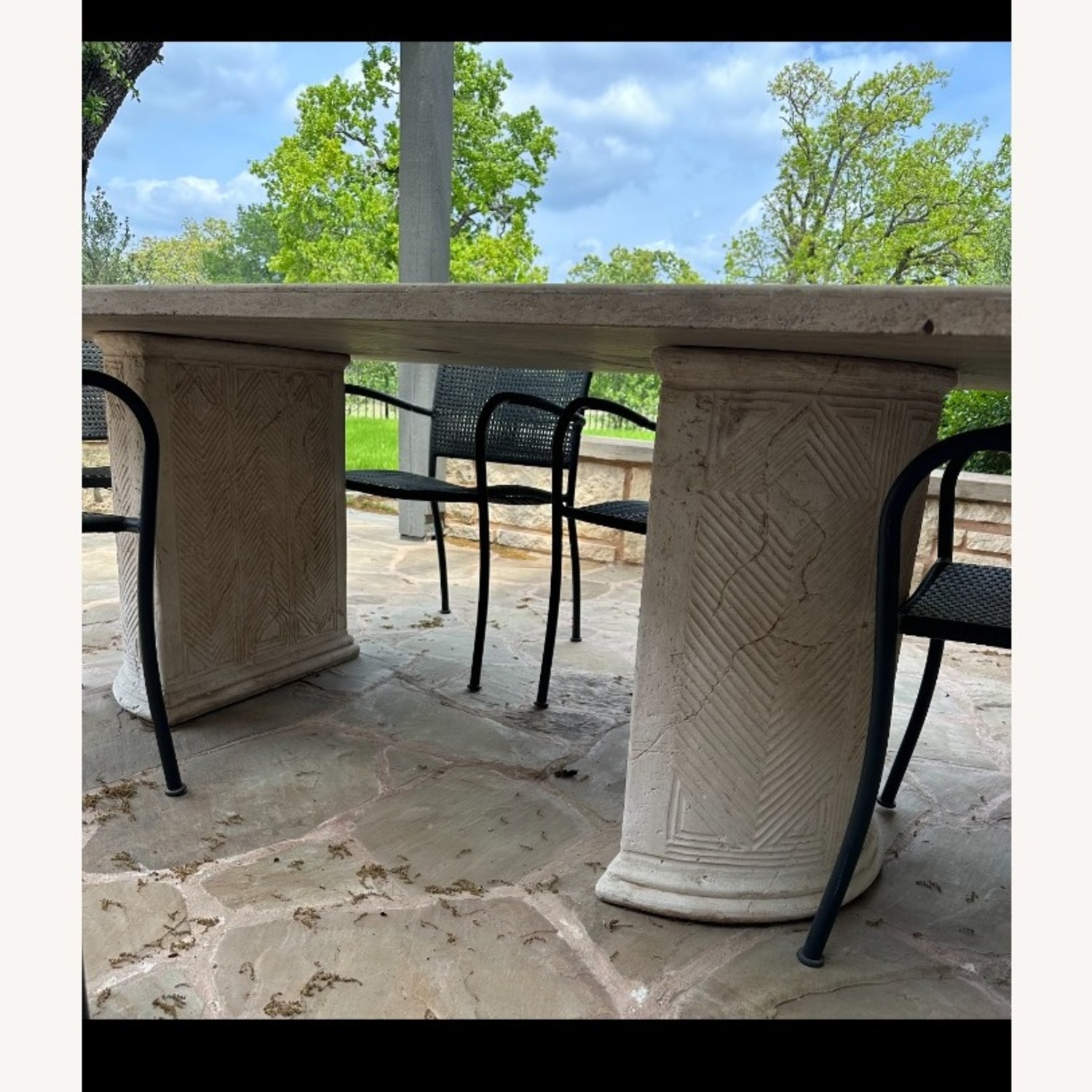 Natural Solid Concrete Patio Table - image-3