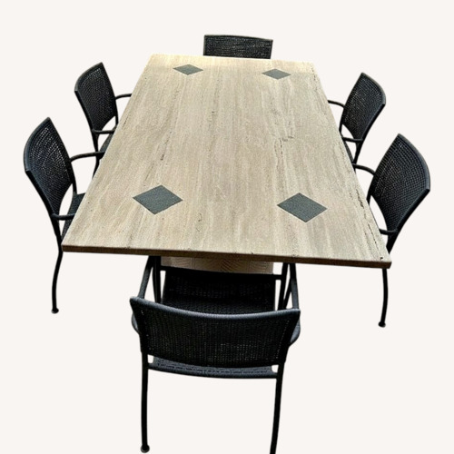 Used Natural Solid Concrete Patio Table for sale on AptDeco