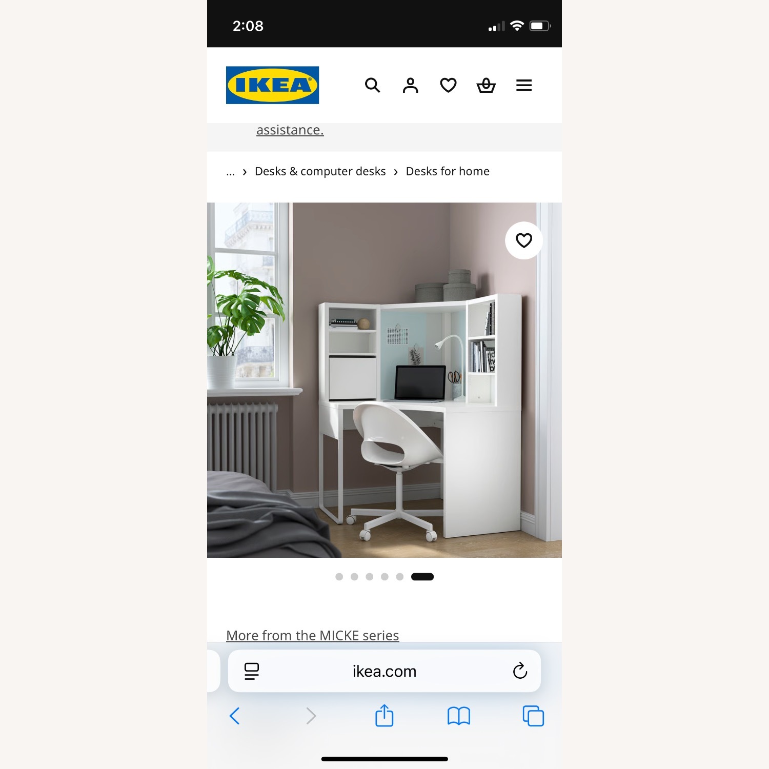 IKEA Micke White Wood Desk and white chair - image-1