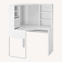 IKEA Micke White Wood Desk and white chair