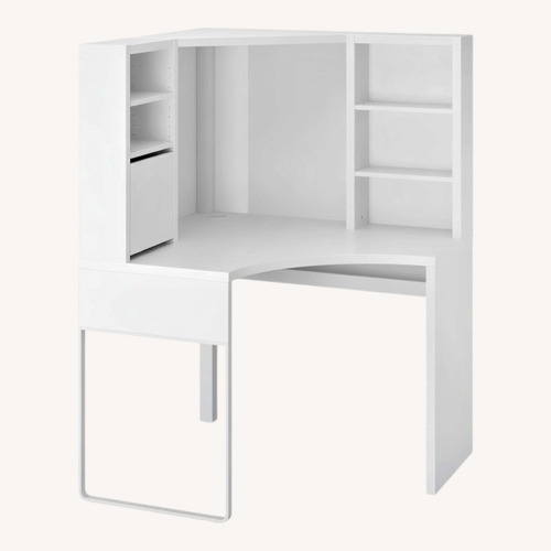 Used IKEA Micke White Wood Desk and white chair  for sale on AptDeco