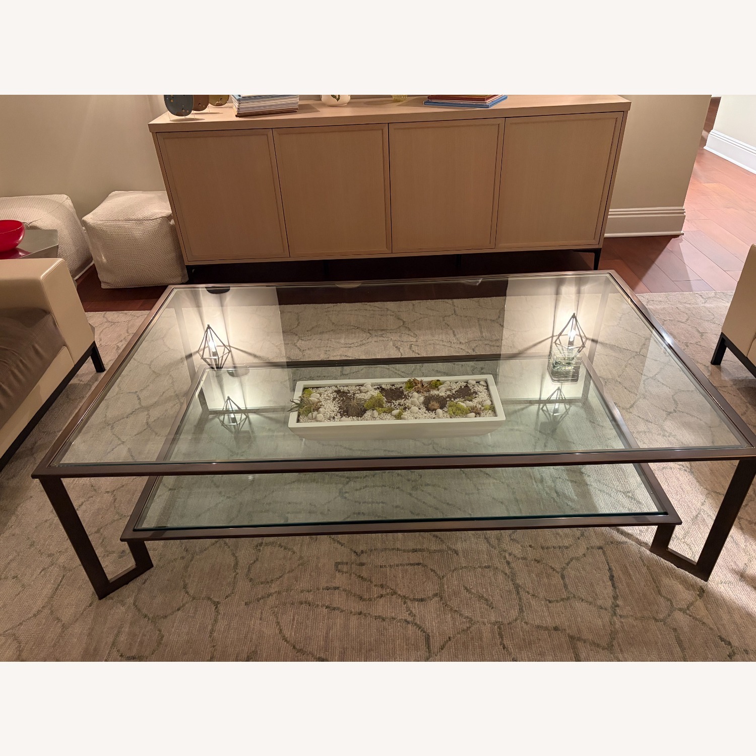Transparent Brass Coffee Table - image-1