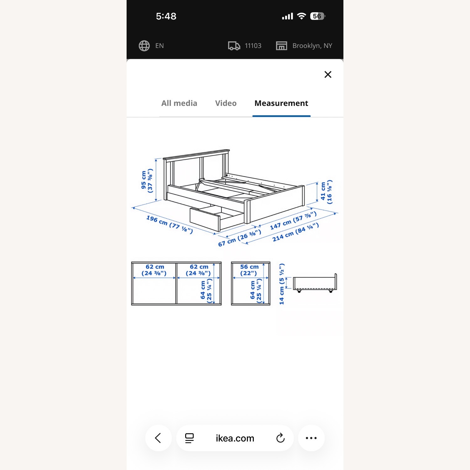 IKEA Dark Brown Full Bed - image-5