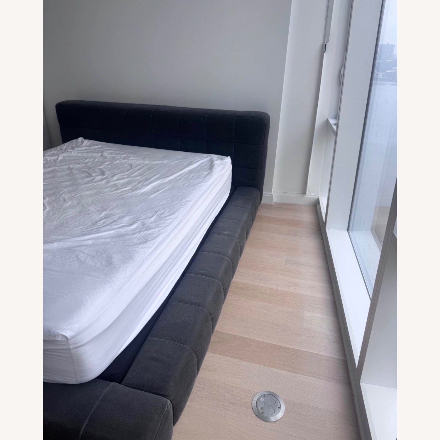 Pottery Barn Baldwin Blue Fabric Queen Bed - image-2