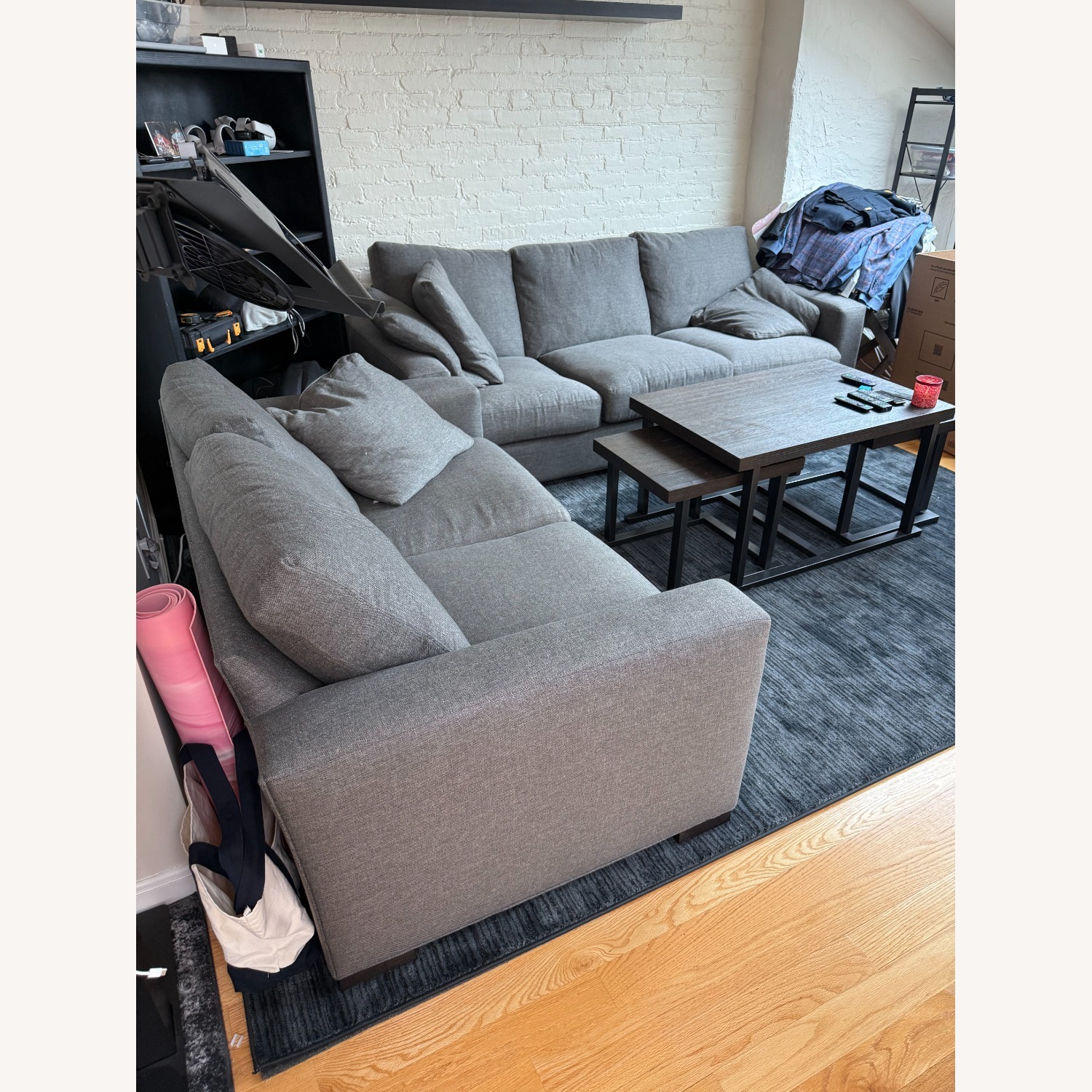  Metro 65" Loveseat (2 Pillows) in Gino Charcoal - image-4