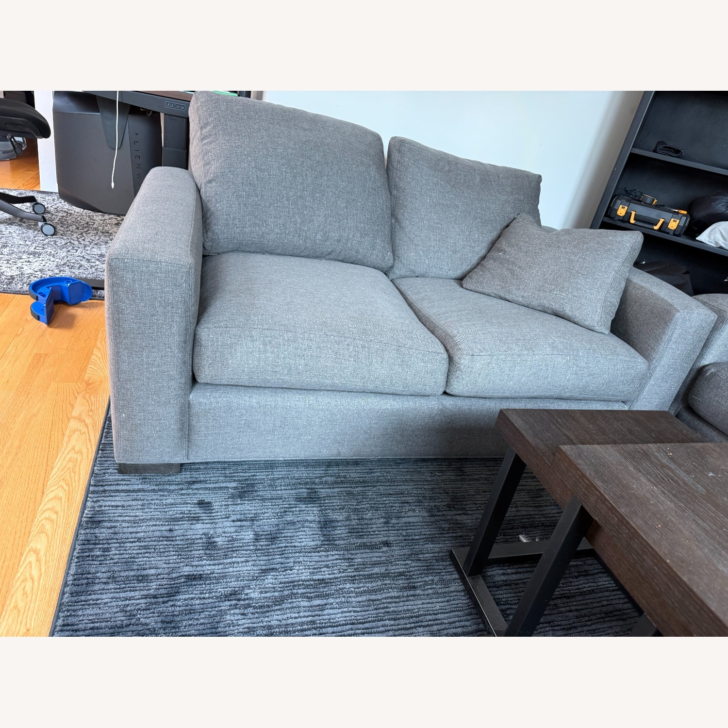  Metro 65" Loveseat (2 Pillows) in Gino Charcoal - image-2