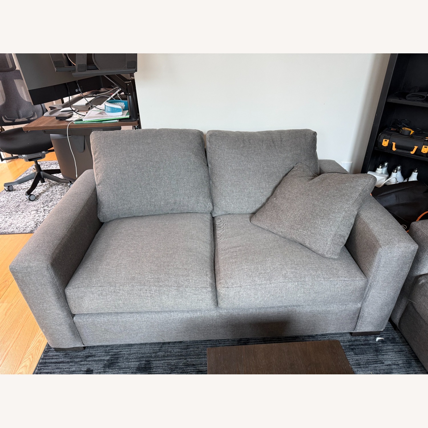  Metro 65" Loveseat (2 Pillows) in Gino Charcoal - image-1