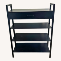 Black Media Storage Cart/Shoe Rack
