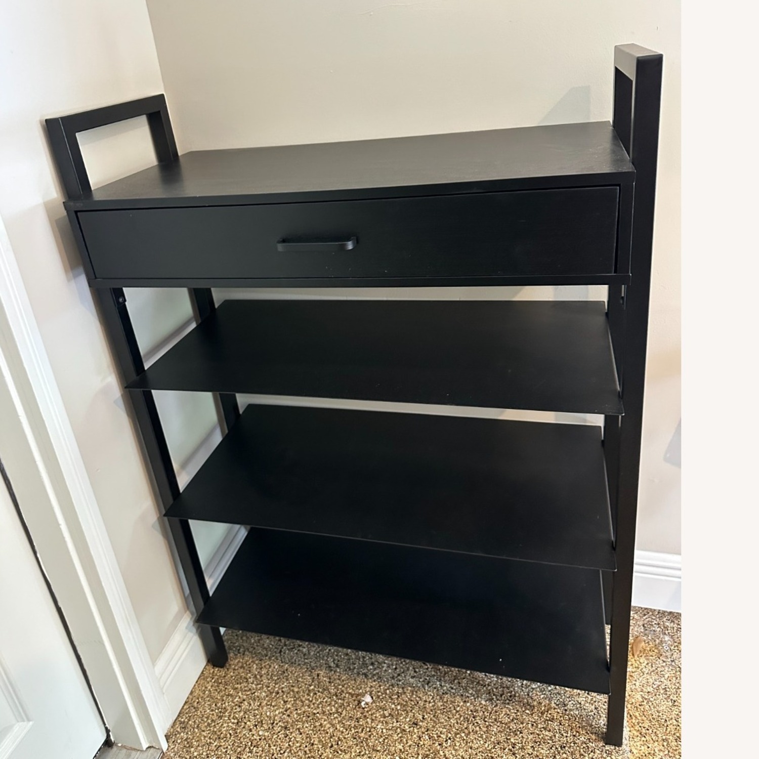 Black Media Storage Cart/Shoe Rack - image-2