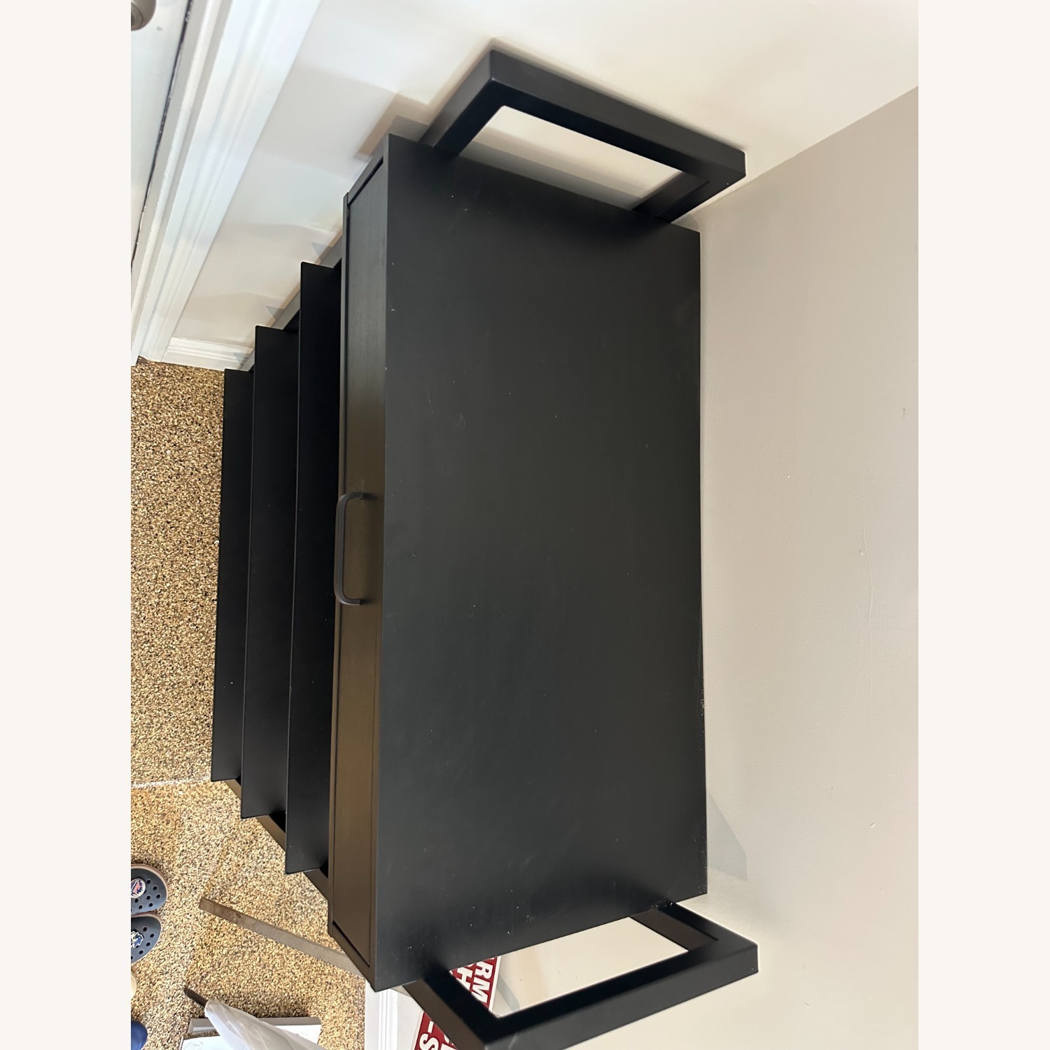 Black Media Storage Cart/Shoe Rack - image-3