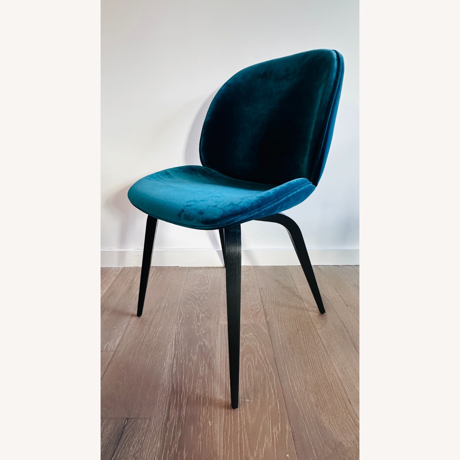 Gubi Beetle Velvet Dining Chairs/Black Oak Legs - image-3