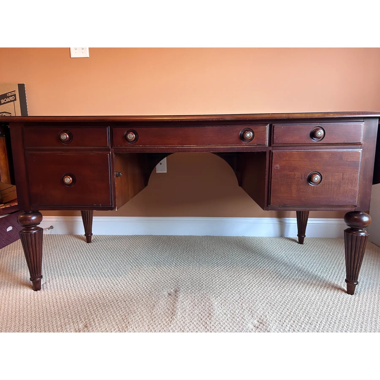 Solid Maple Office Desk W Storage - image-2