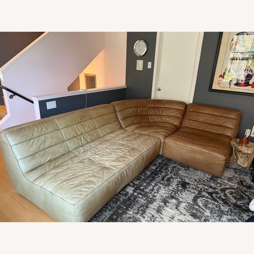 Used Timothy Oulton Shabby Leather Sectional for sale on AptDeco