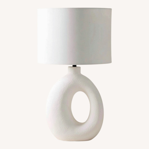 Used CB2 Algarve White Ceramic Table Lamps for sale on AptDeco