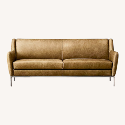 Used CB2 Alfred Light Brown Leather 2 Seater Sofa for sale on AptDeco