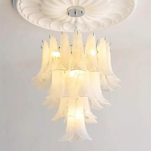 Used White Glass Ceiling Lamp for sale on AptDeco