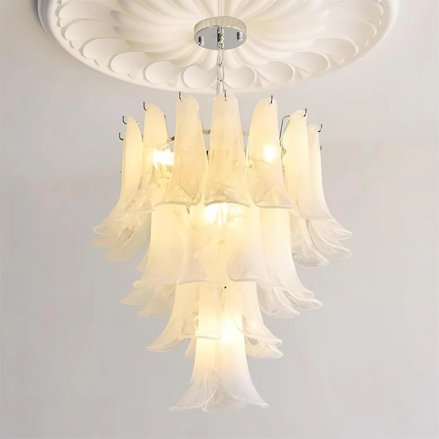 White Glass Ceiling Lamp - image-3