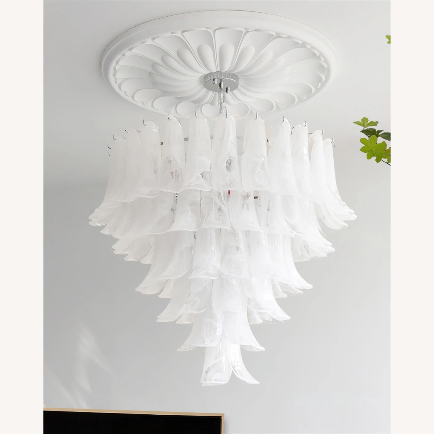 White Glass Ceiling Lamp - image-2
