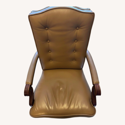 Used Ethan Allen Leather Executive Desk Chair for sale on AptDeco