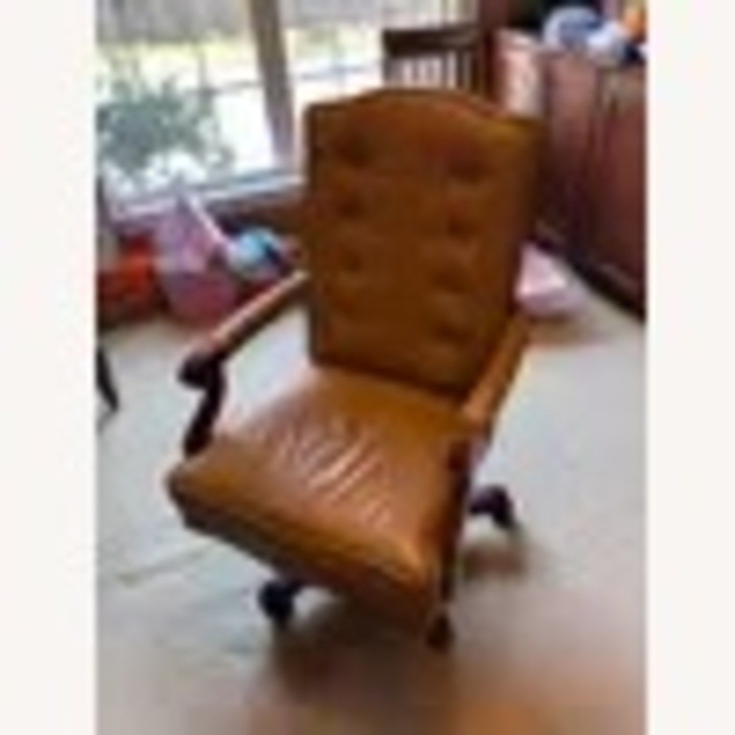 Ethan Allen Leather Executive Desk Chair - image-2