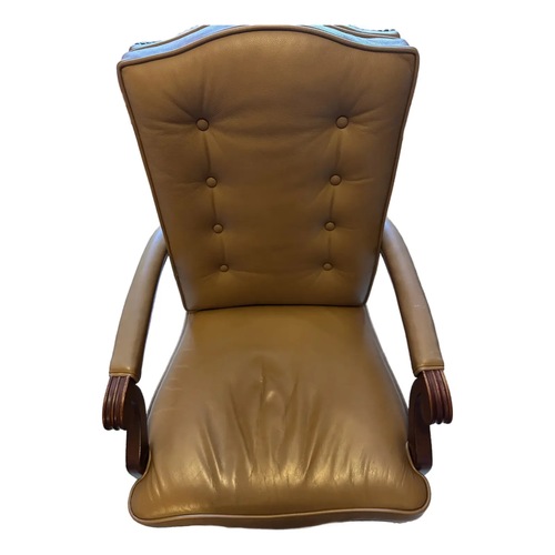 Used Ethan Allen Leather Executive Desk Chair for sale on AptDeco