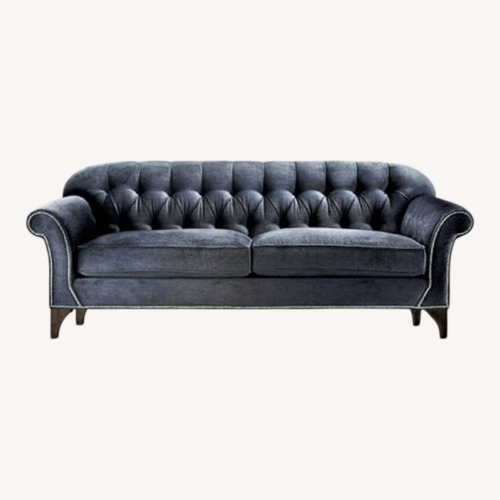 Used Arhaus  Preston Grey Velvet Sofa for sale on AptDeco