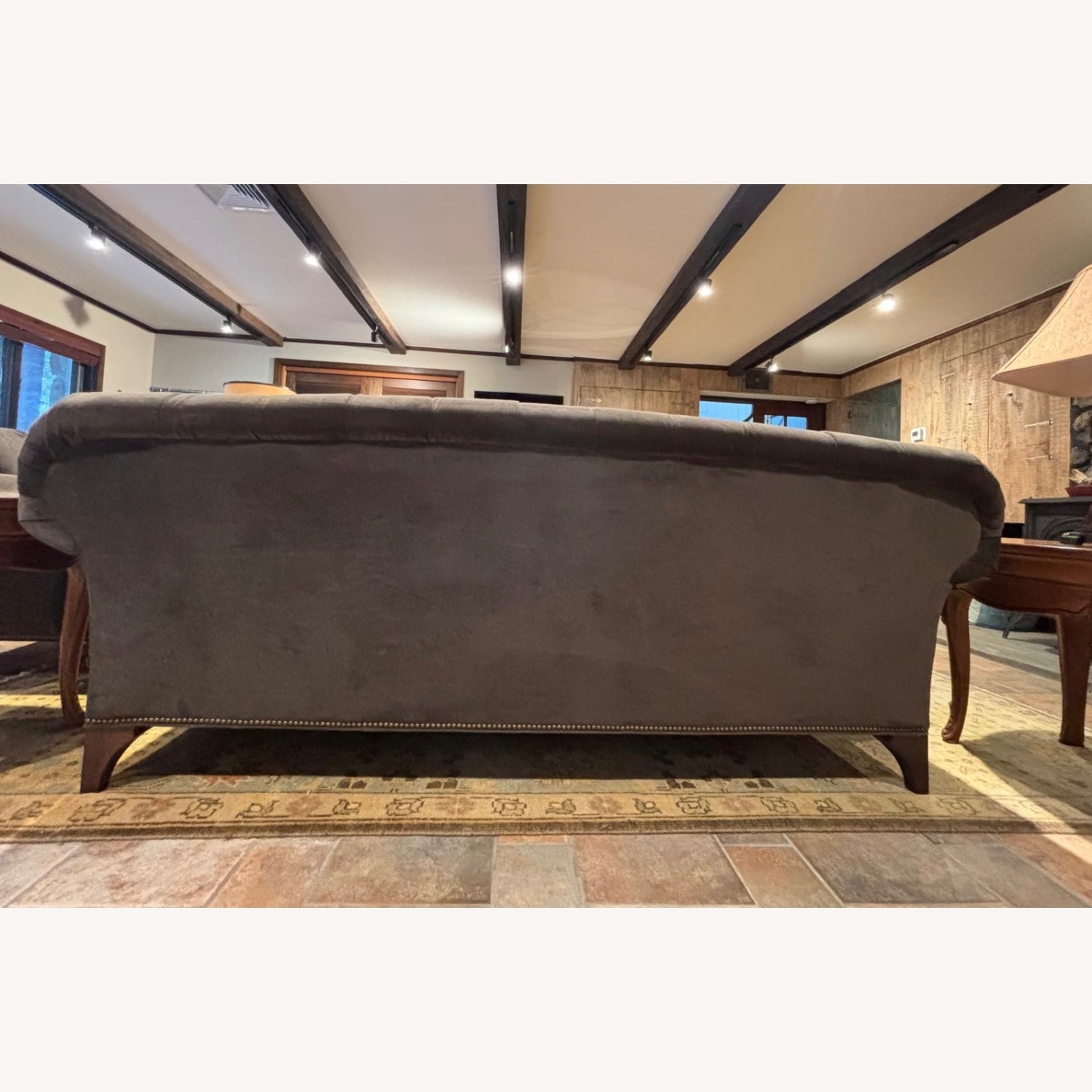 Arhaus Preston Grey Velvet Sofa - image-2