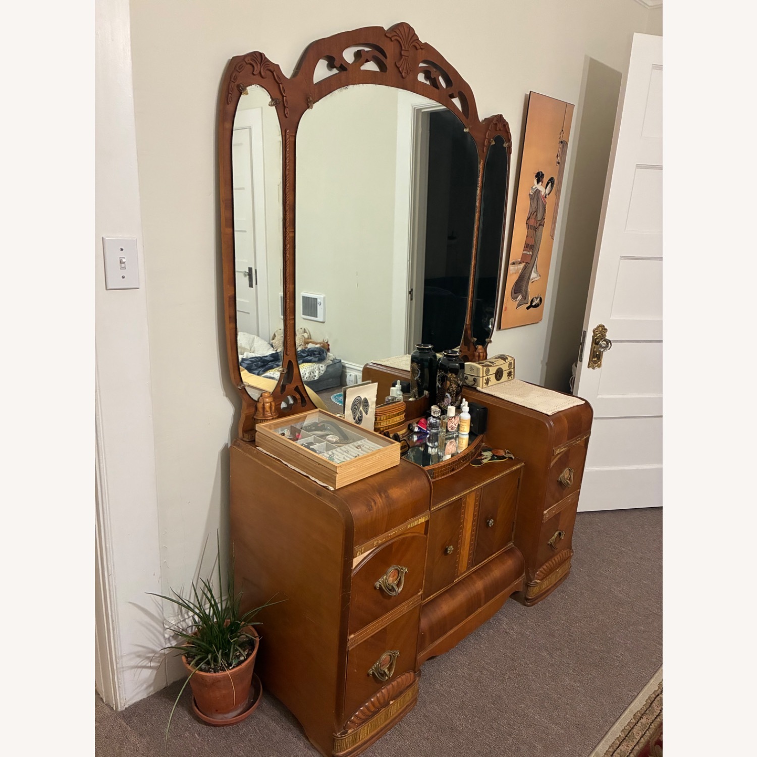 Bassett Dark Brown Wood Armoire - image-1