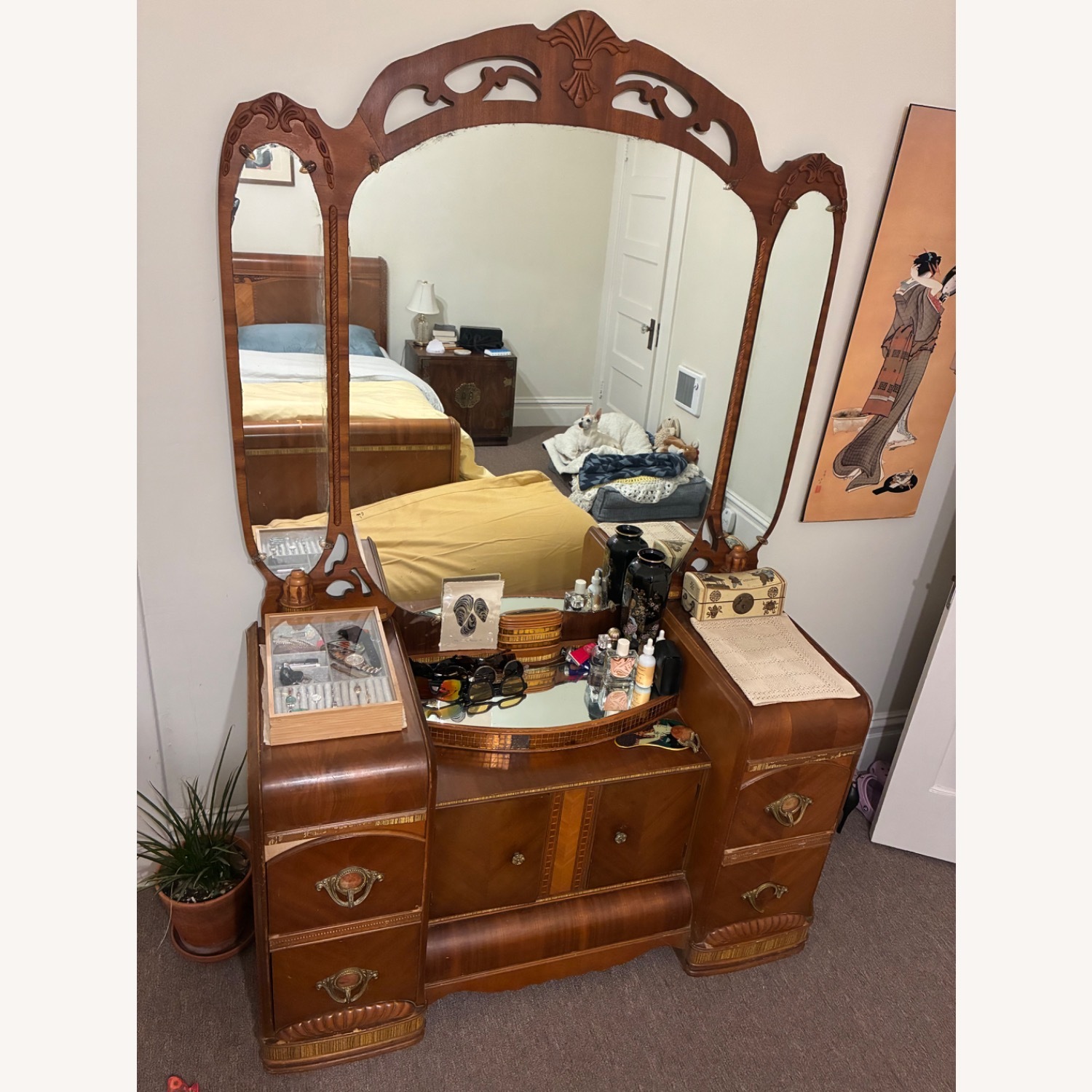 Bassett Dark Brown Wood Armoire - image-2