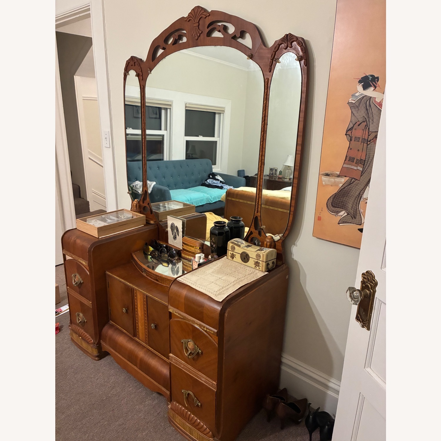 Bassett Dark Brown Wood Armoire - image-3