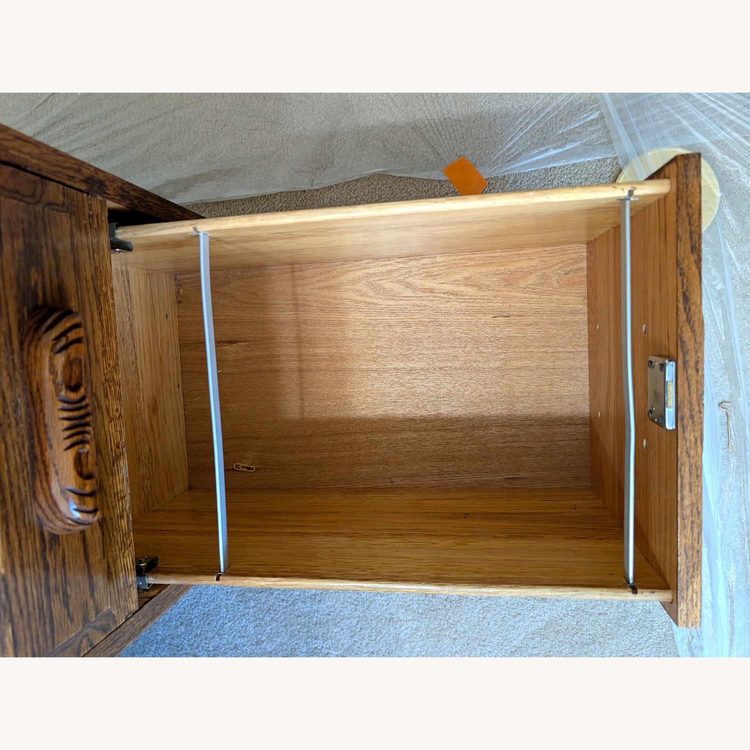  Solid Oak S-Curve Roll Top Desk - image-8