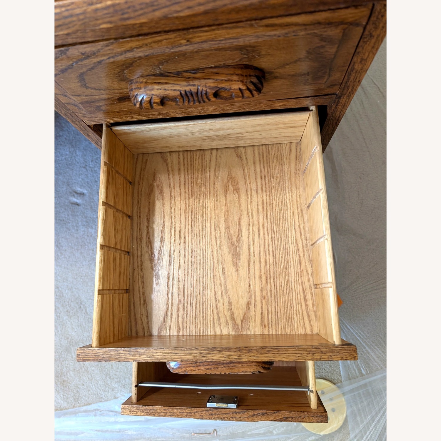  Solid Oak S-Curve Roll Top Desk - image-6