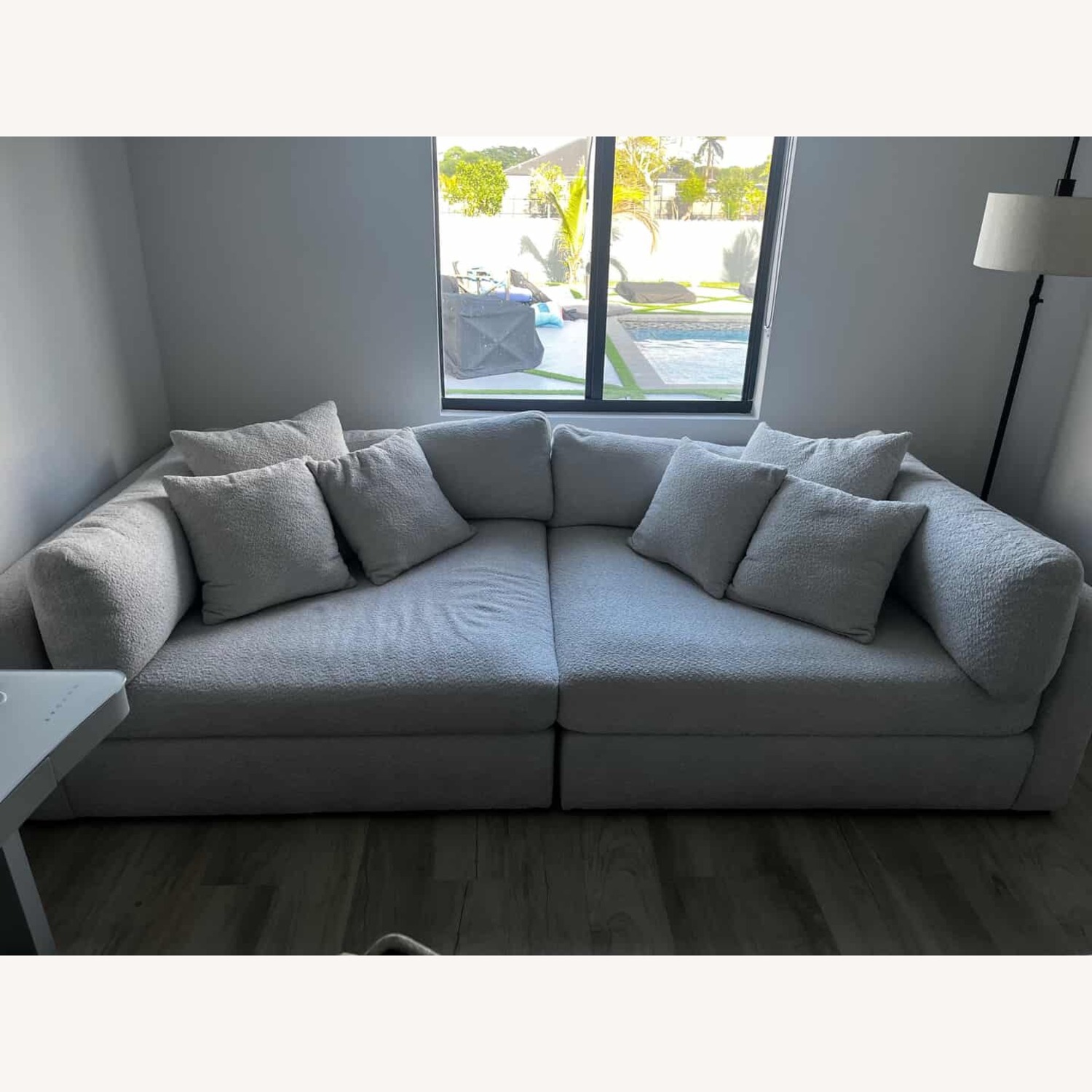 Light Gray Fabric 2 Piece Sectional - image-1