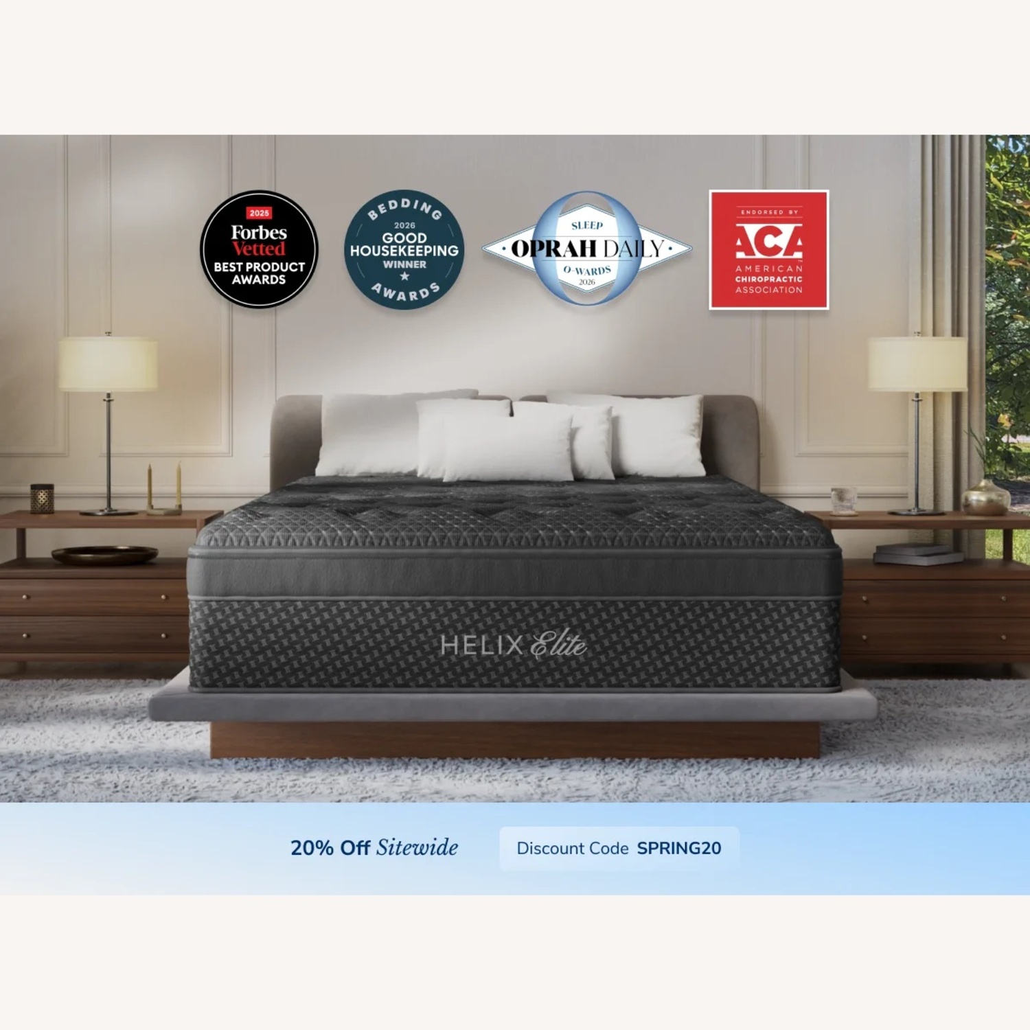 Helix Elite Midnight Black Queen Bed - image-7