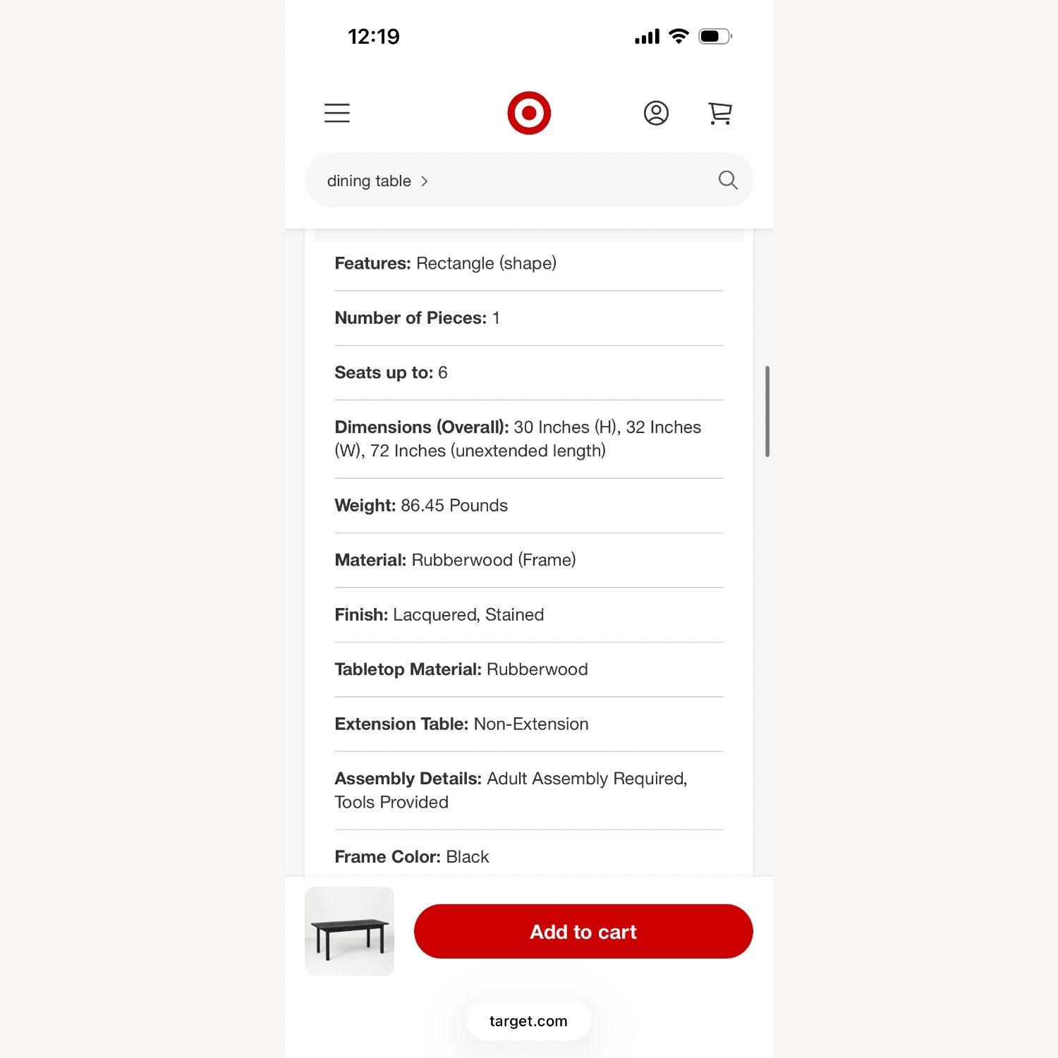 Magnolia Black Dining Table - image-4