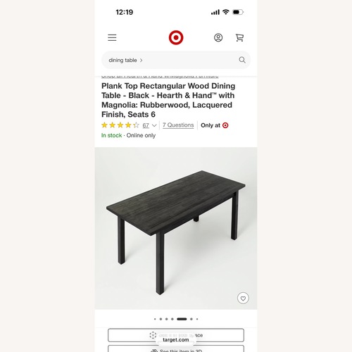 Used Magnolia Black Dining Table for sale on AptDeco