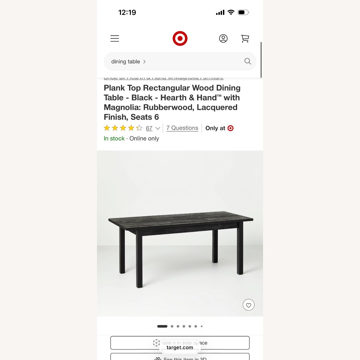 Magnolia Black Dining Table - image-2