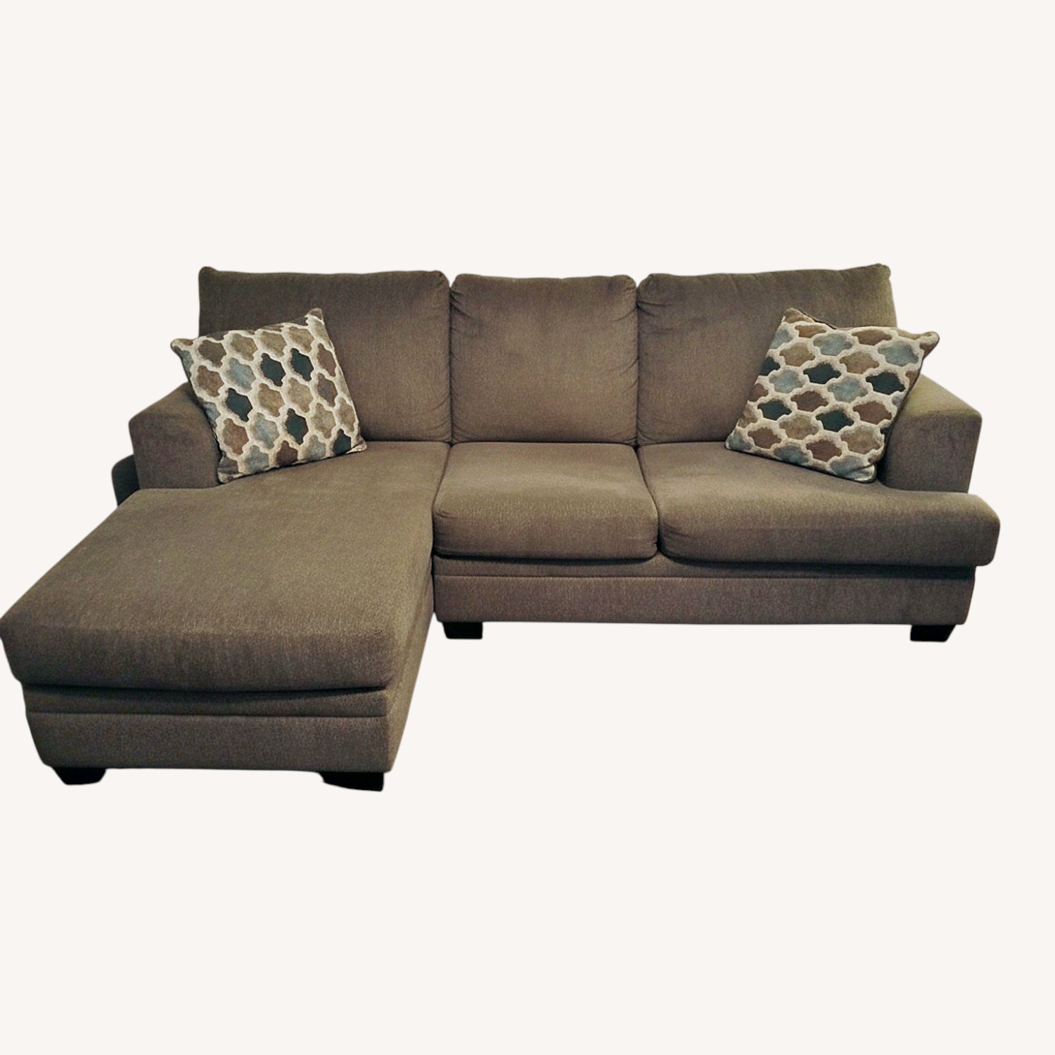 Ashley Furniture Dark Gray Fabric Chaise Lounge - image-0