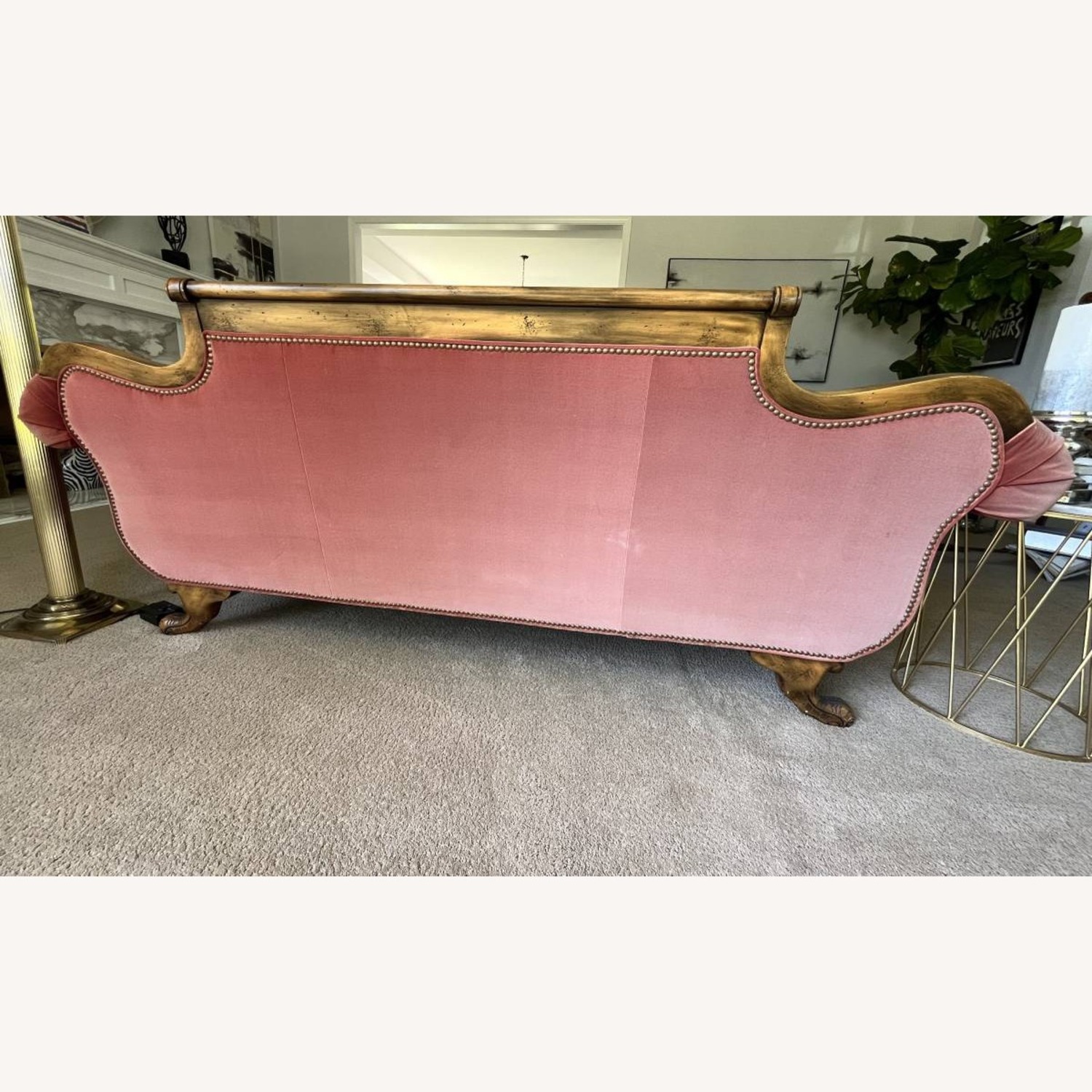 Red Velvet 3+ Seater Sofa - image-4