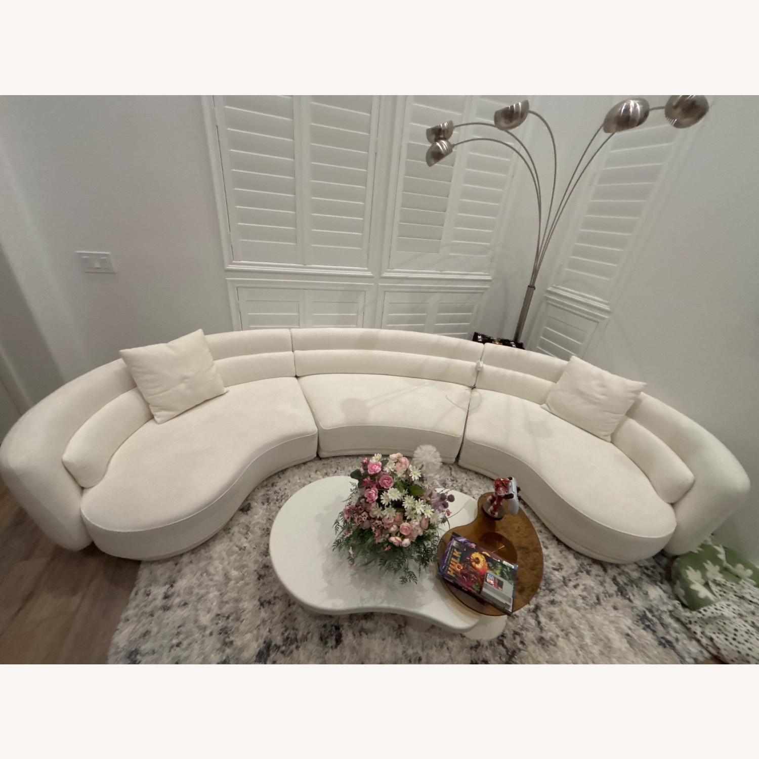 Formosa White Fabric 3+ Piece Sectional - image-2