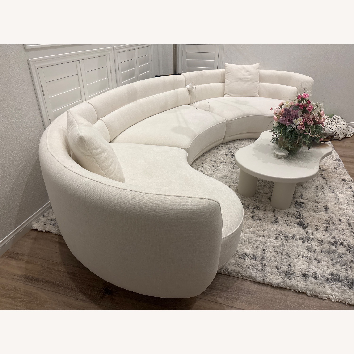 Formosa White Fabric 3+ Piece Sectional - image-1