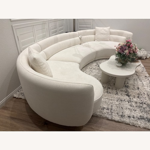 Used Formosa White Fabric 3+ Piece Sectional for sale on AptDeco