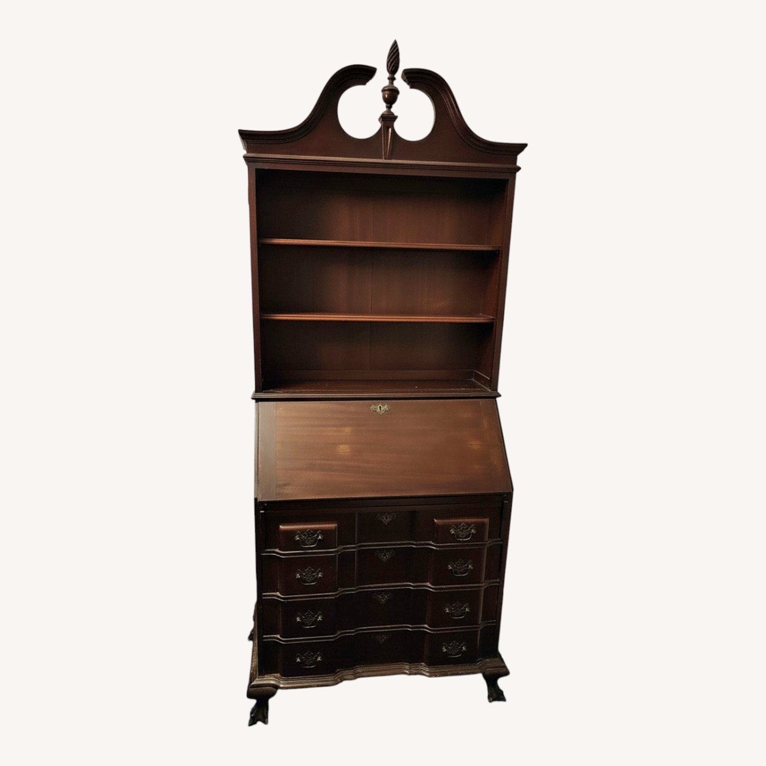 Vintage/Antique Dark Brown Wood Chest - image-0